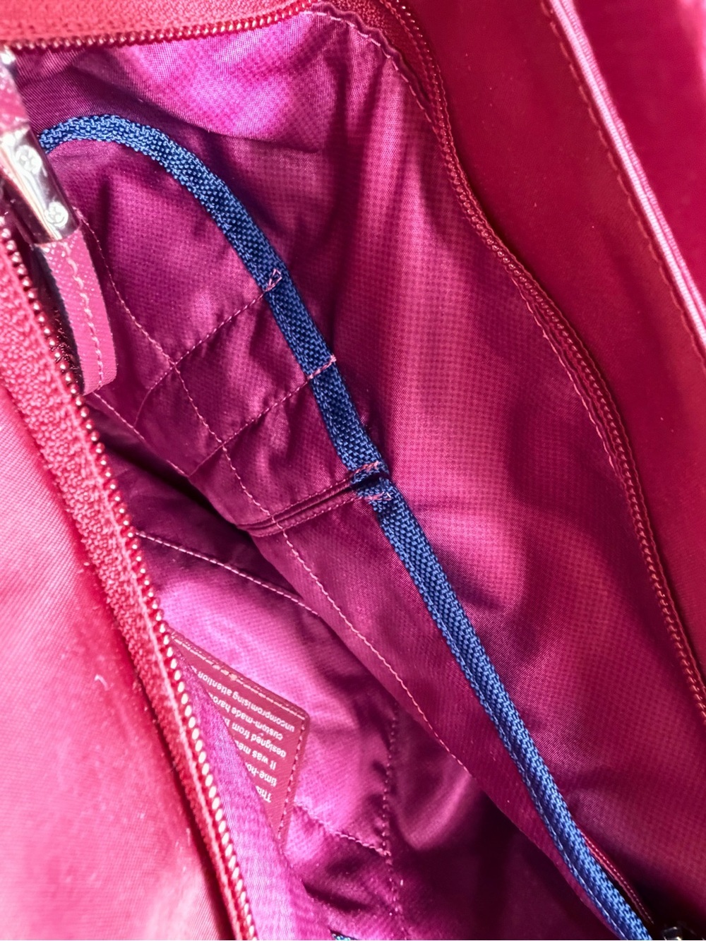 Tumi Voyager Plum Nylon Shoulder Bag, Leather Trim, 6 Pockets,Adjustable Strap - Picture 8 of 12